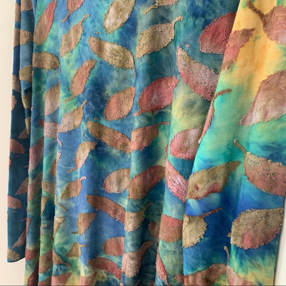 Soft Surroundings Multi-Color Leaf-Print Tunic - Picture 8 of 14